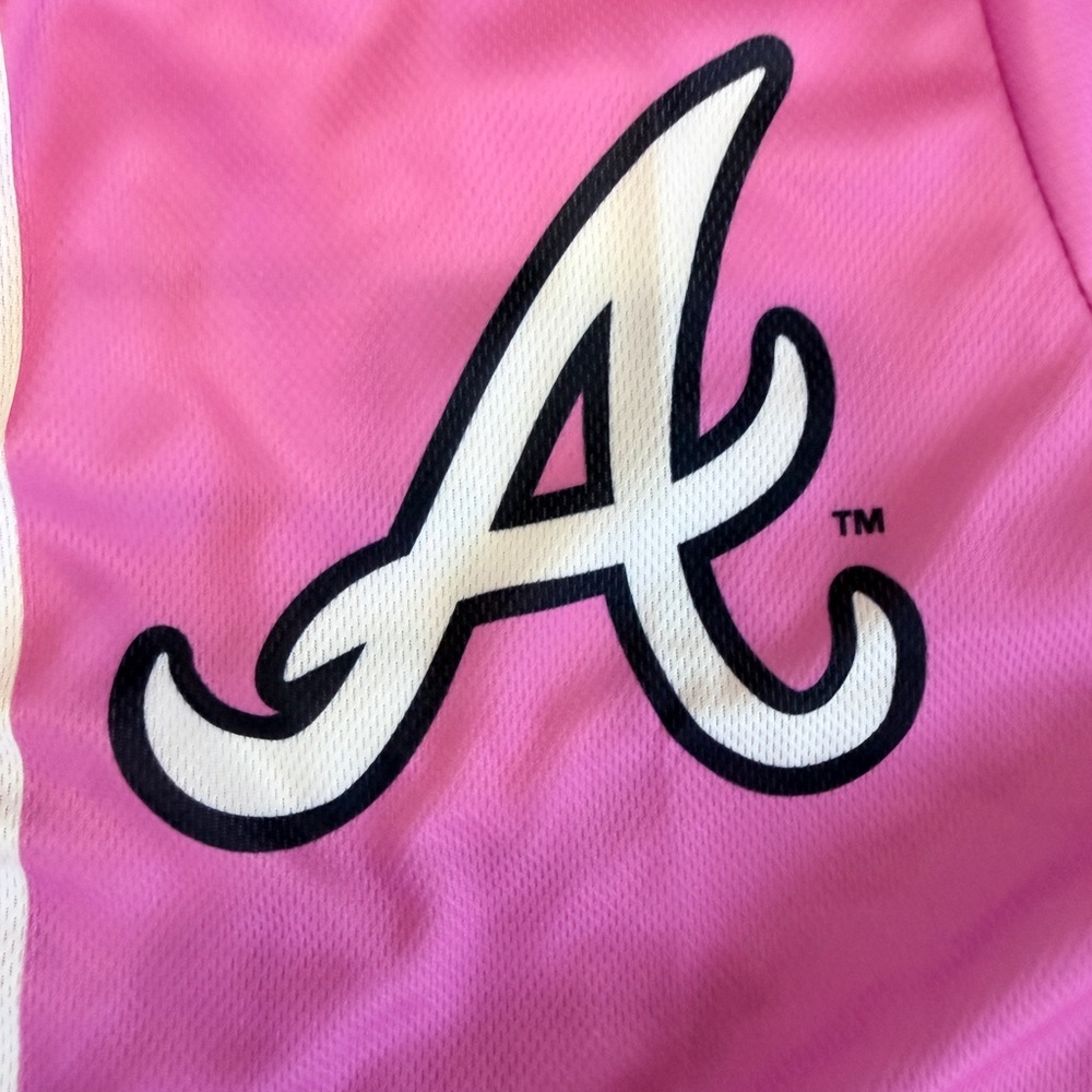 Braves Barbie Pink Baseball Jersey - Picture 3 of 4